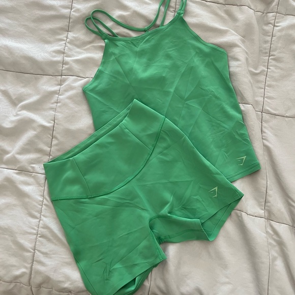 GymShark Green Apple Tank & Shorts Small NWOT - Picture 1 of 6